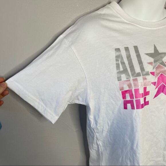 CONVERSE All Star Boxy Graphic T-shirt Girls Size Large Emo Skater Grunge Alt - Picture 2 of 7